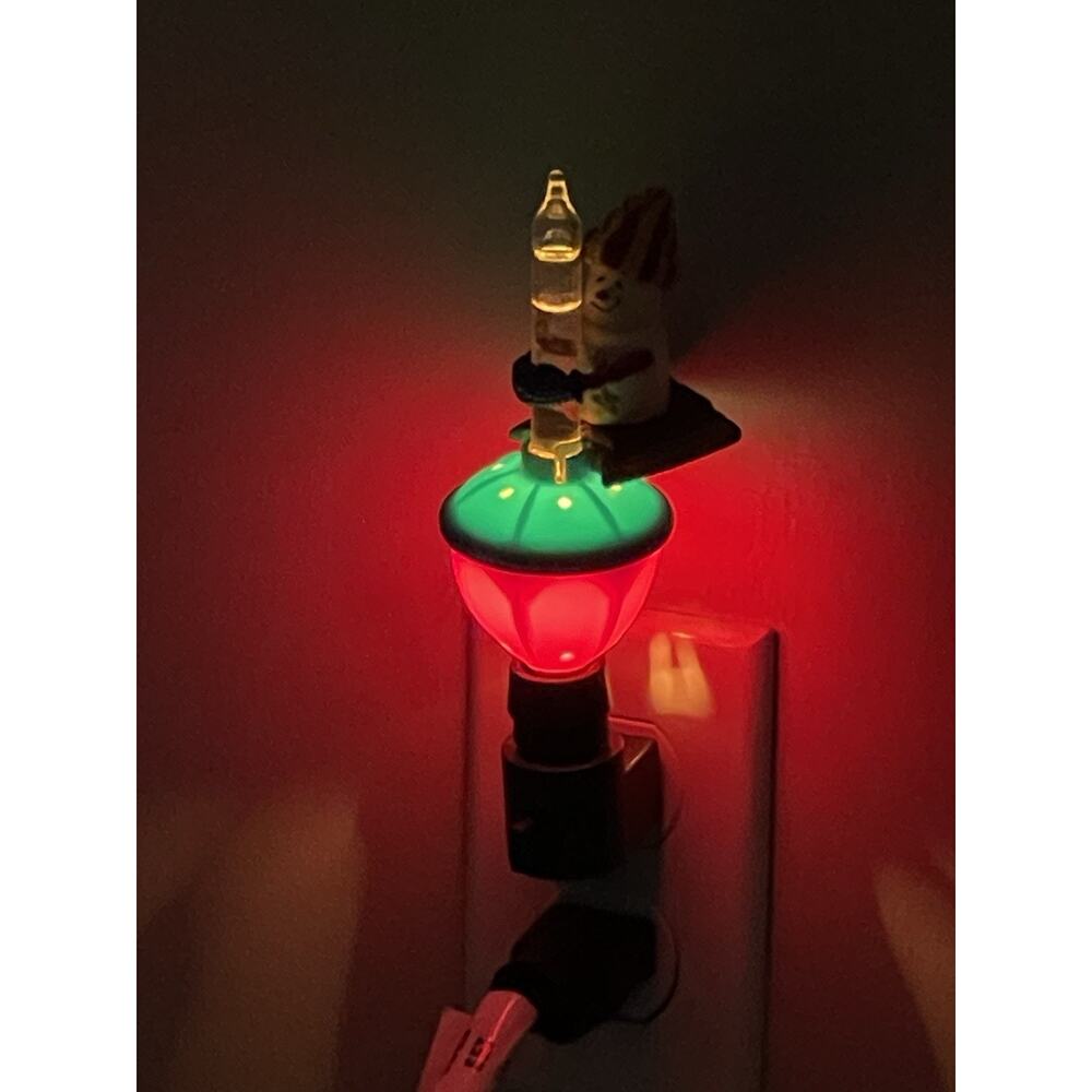 Gooseberry Patch Snowman Bubble Light Night Light Holder EUC Works! S'mores